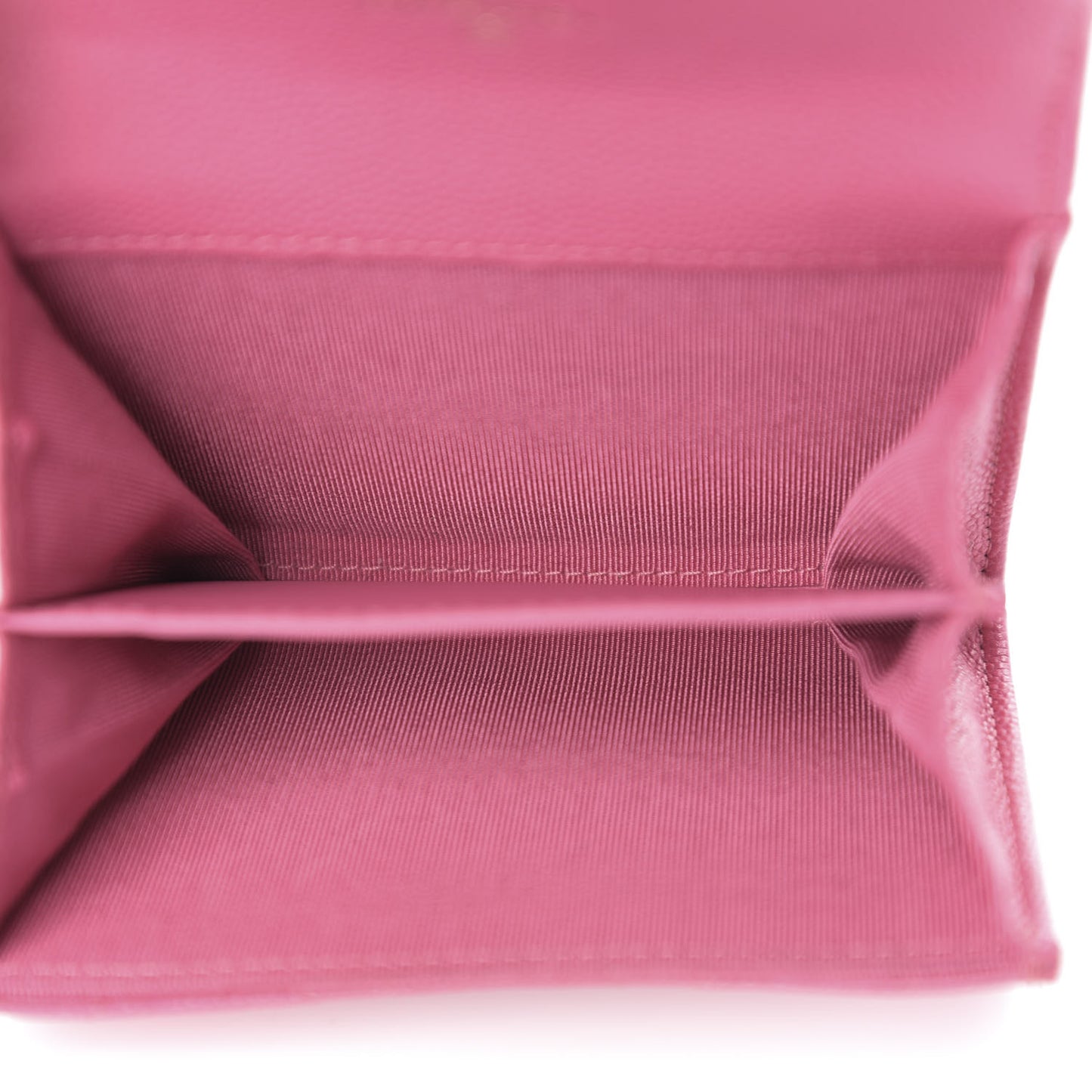 Caviar Quilted Flap Card Holder Wallet Pink