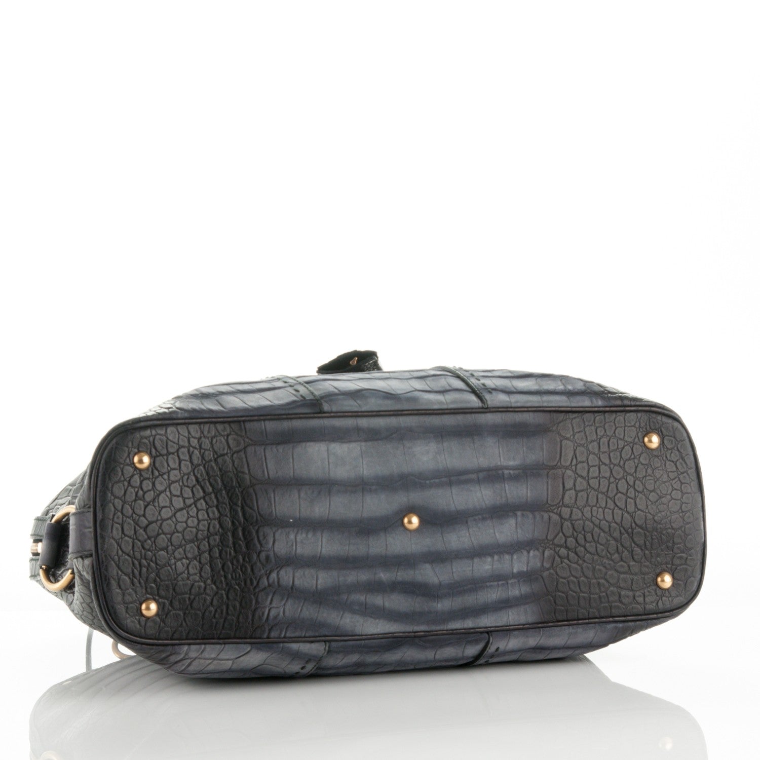 Saint Laurent Nubuck Crocodile Embossed Oversized Muse Grey 4 of 7