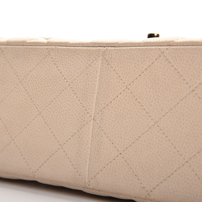 Chanel Caviar Quilted Jumbo Double Flap Light Beige 15 of 21