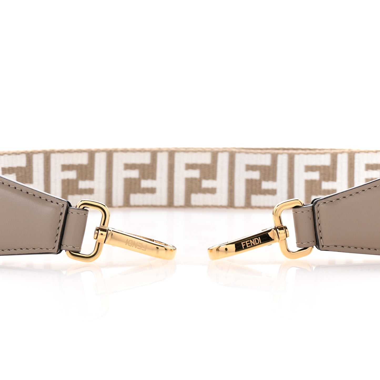 Jacquard Ribbon Vitello King FF Bi-Color Intreccio Adjustable Strap You Dove White Anthracite