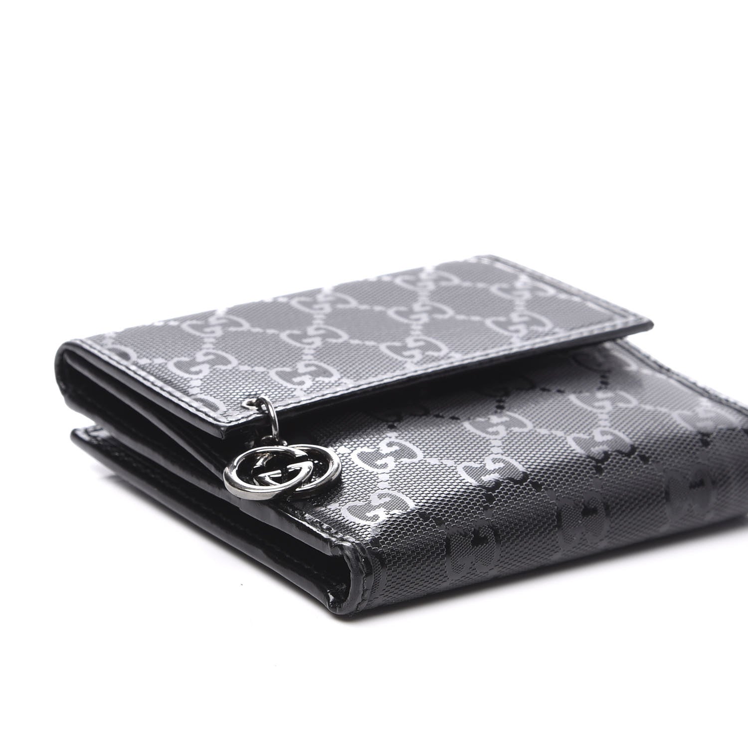 Gucci Imprime Monogram GG Pierce French Flap Wallet Black 5 of 10