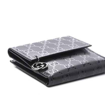 Gucci Imprime Monogram GG Pierce French Flap Wallet Black 5 of 10