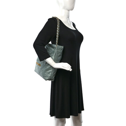 Chanel Shiny Calfskin Quilted Small Chanel 22 Grey 2 of 11