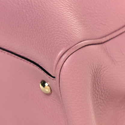 Gucci Pebbled Calfskin Medium Bamboo Shopper Tote Pink 11 of 13