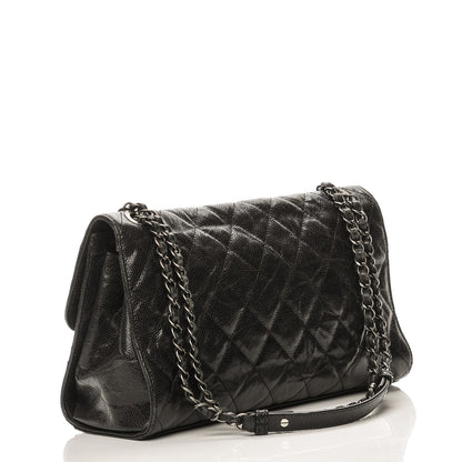 Chanel Crumpled Grained Calfskin Jumbo CC Crave Flap Black 3 of 8