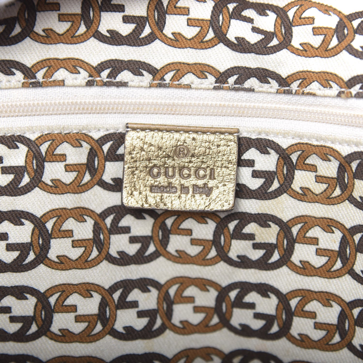Gucci Monogram Large Princy Tote Gold 6 of 11