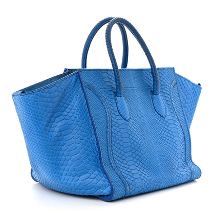 Celine Snakeskin Medium Phantom Luggage Blue 3 of 13