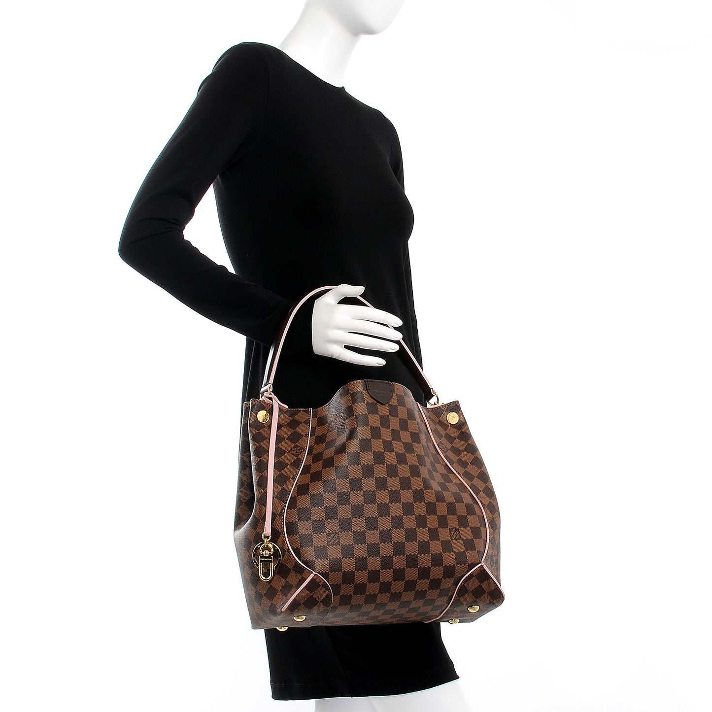 Damier Ebene Caissa Hobo Rose Ballerine