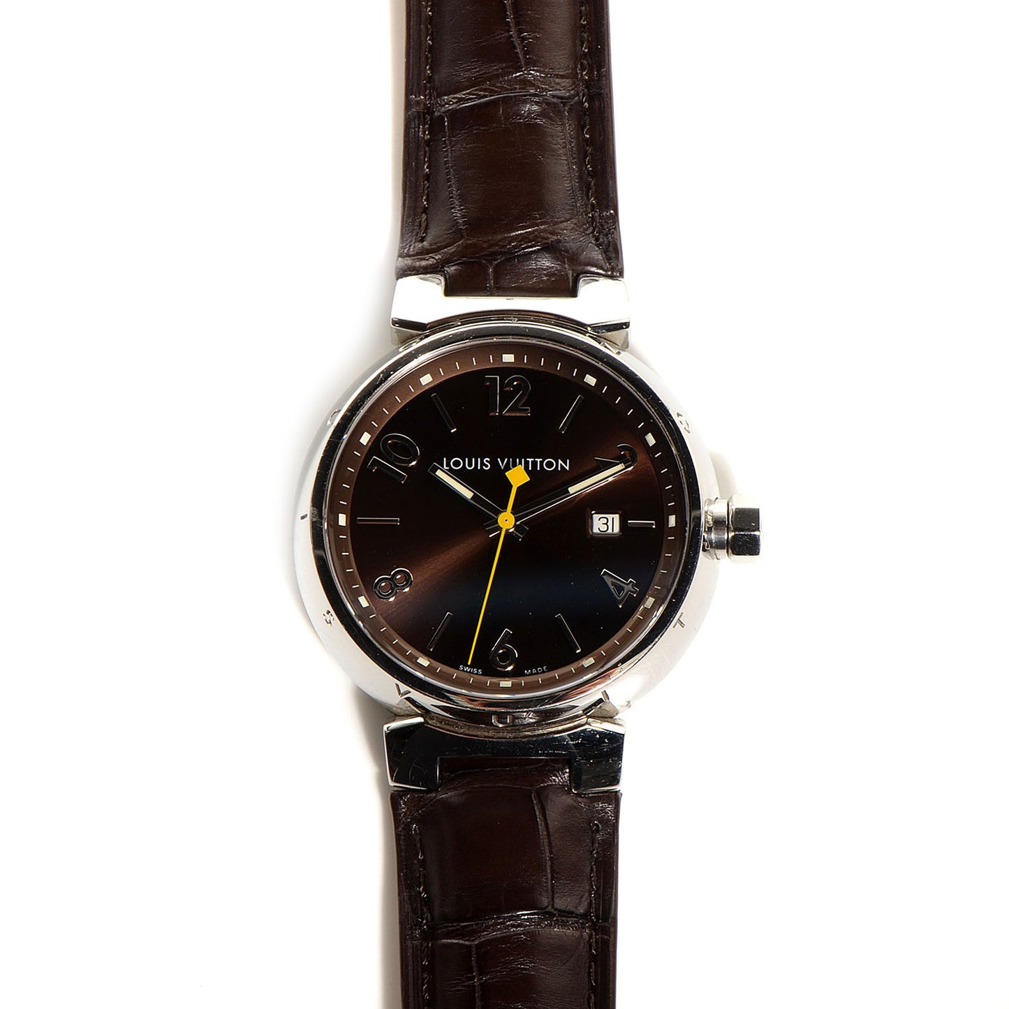 Stainless Steel Alligator 39mm Tambour Quartz Watch