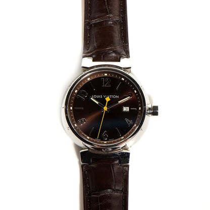 Louis Vuitton Stainless Steel Alligator 39mm Tambour Quartz Watch 1 of 10