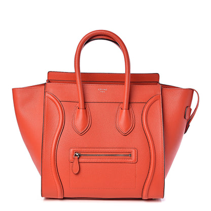 Celine Drummed Calfskin Mini Luggage Vermillion 1 of 10