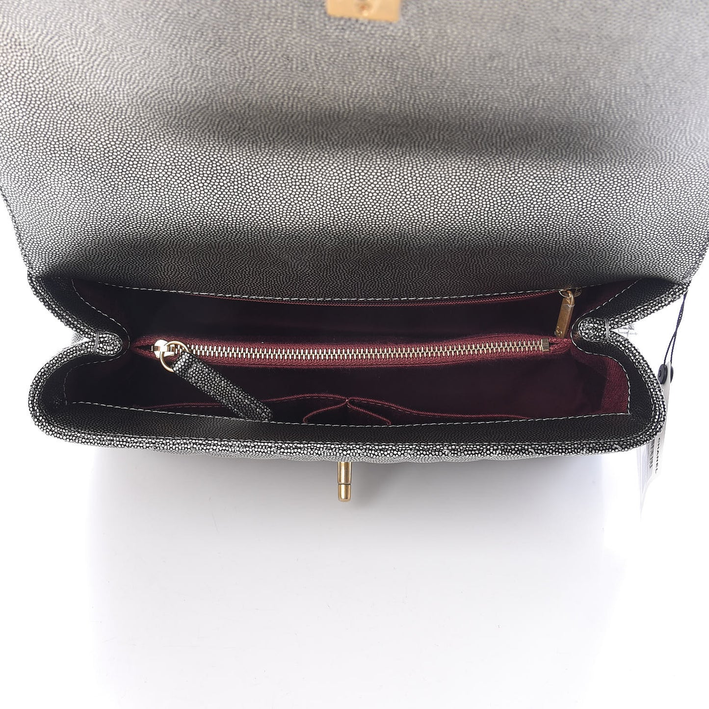 Metallic Caviar Quilted Small Coco Handle Flap Silver