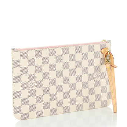 Louis Vuitton Damier Azur Neverfull MM GM Pochette Rose Ballerine 3 of 7