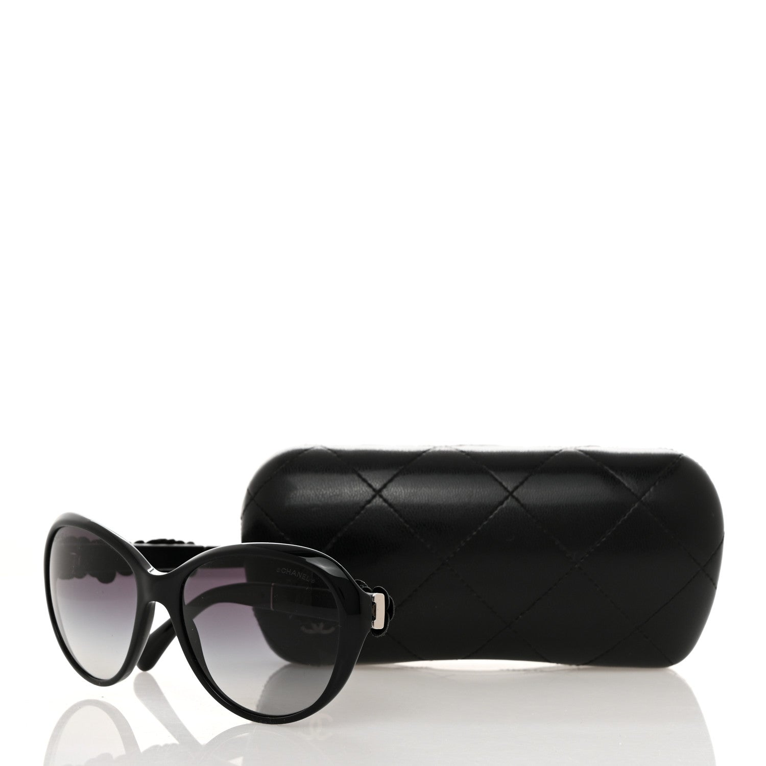 Chanel Acetate Lambskin Camellia CC Sunglasses 5316-Q Black 8 of 8