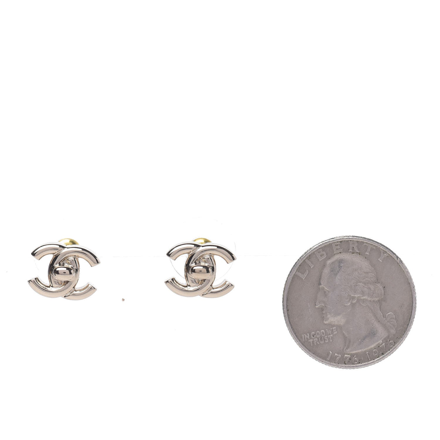 Chanel Metal CC Turnlock Earrings Gold 3 of 5