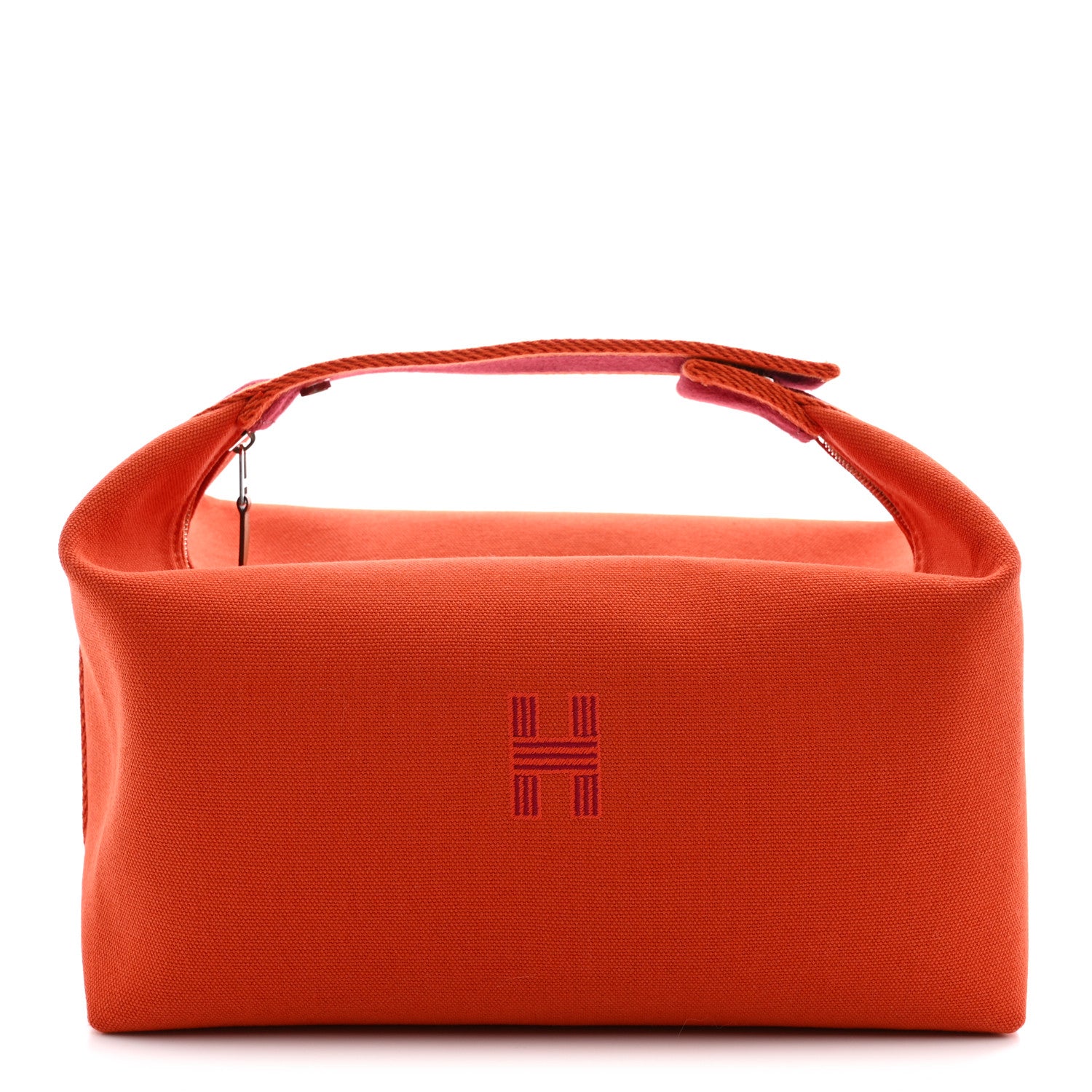 Hermes Canvas Large Bride-A-Brac Pouch Orange Feu Burgundy Orange Feu Burgundy 1 of 6
