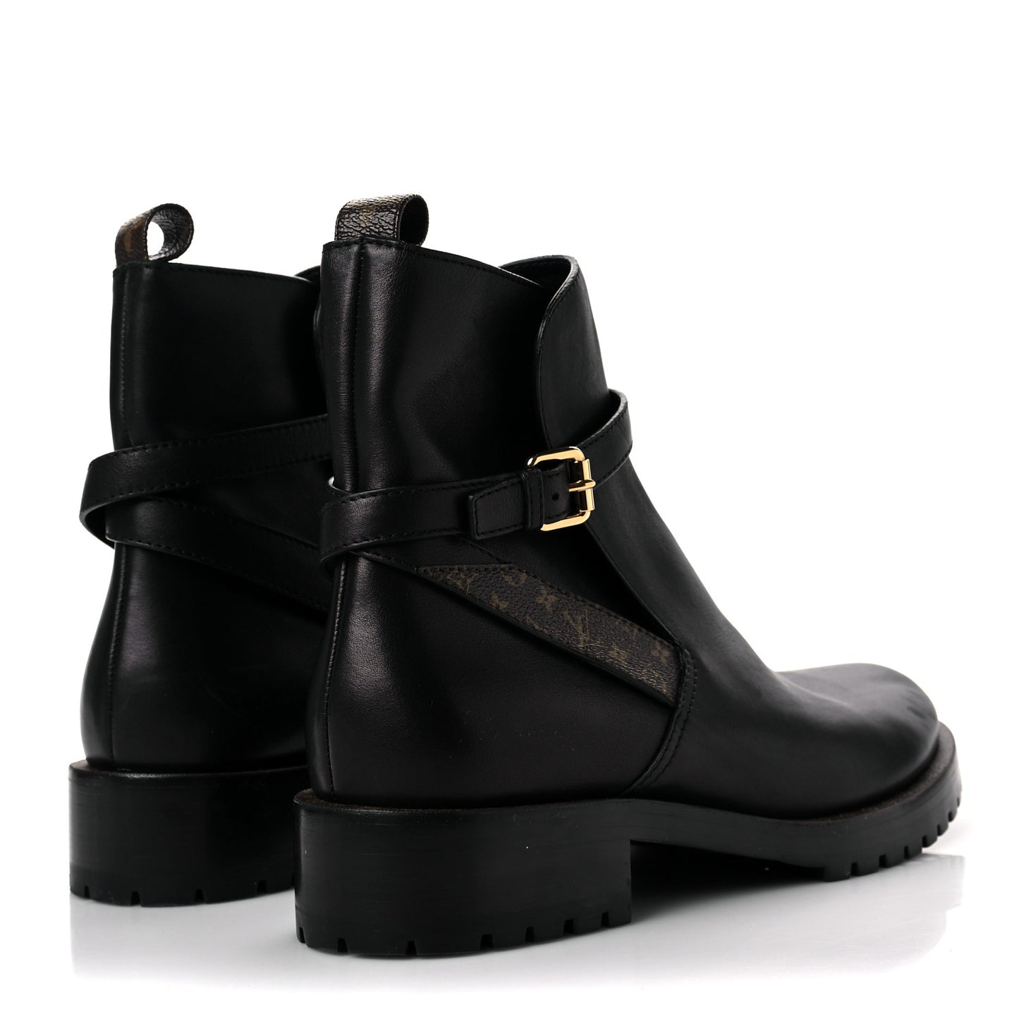 Calfskin Monogram Discovery Flat Ankle Boots 40 Black