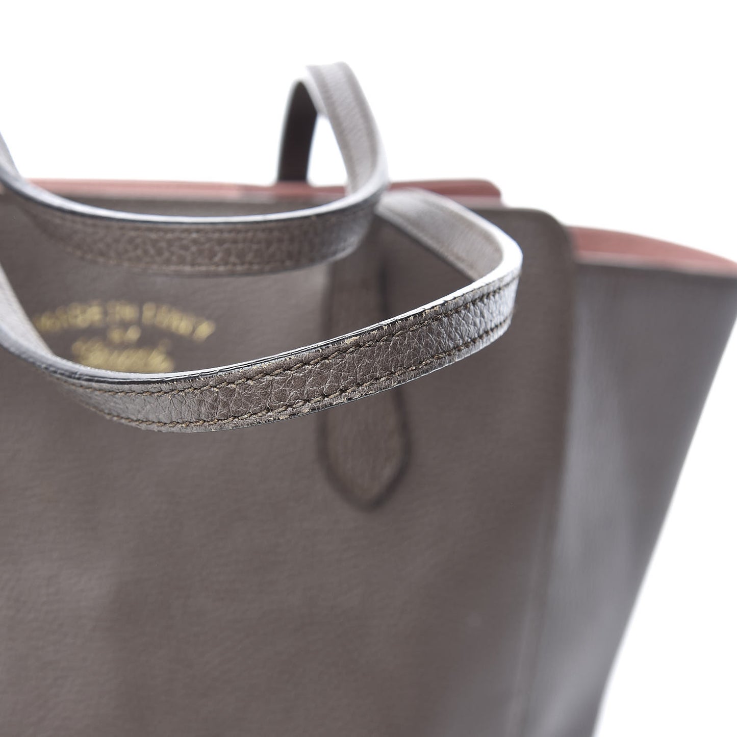 Dollar Calfskin Small Swing Tote Grey Field Soft Pink