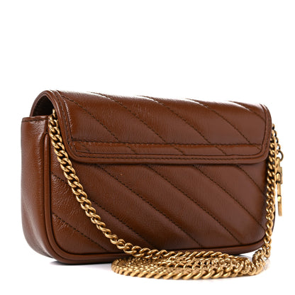 Gucci Azalea Calfskin Matelasse Diagonal Super Mini GG Marmont Shoulder Bag Cuir 3 of 9