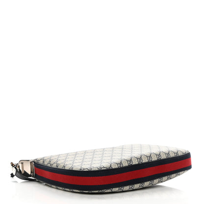 Gucci GG Supreme Monogram Textured Calfskin Web Large Attache Shoulder Bag Beige Blue 7 of 13