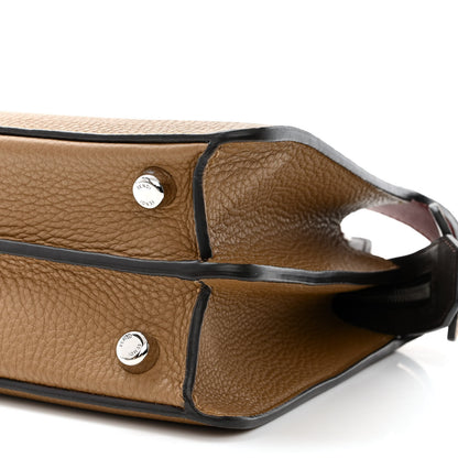 Fendi Cuoio Romano Vitello Cover Glazed Fabric Bi-Color FF 1974 Mini Peekaboo I SEE U Satchel Sand Tobacco Moro 10 of 10