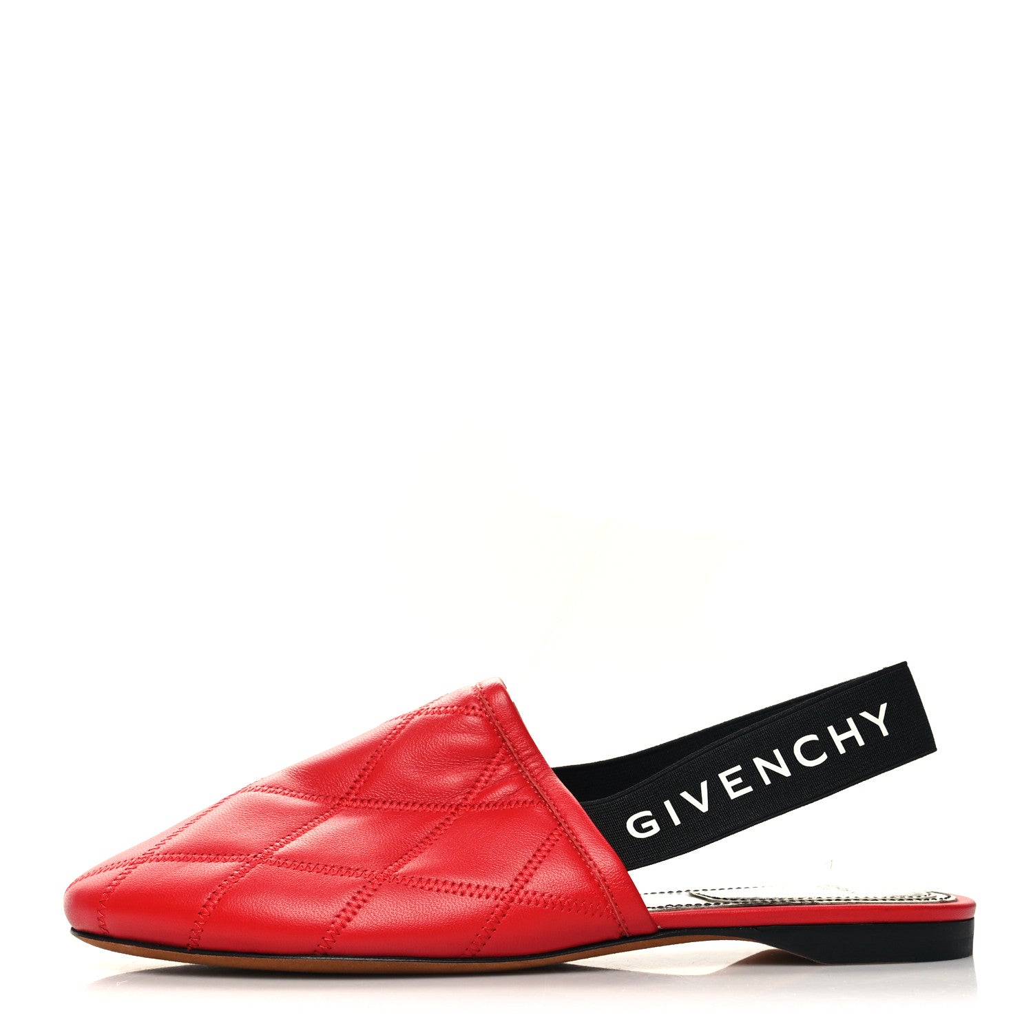Givenchy Nappa Quilted Rivington Logo Slingback Flat 36 Red 1 of 9