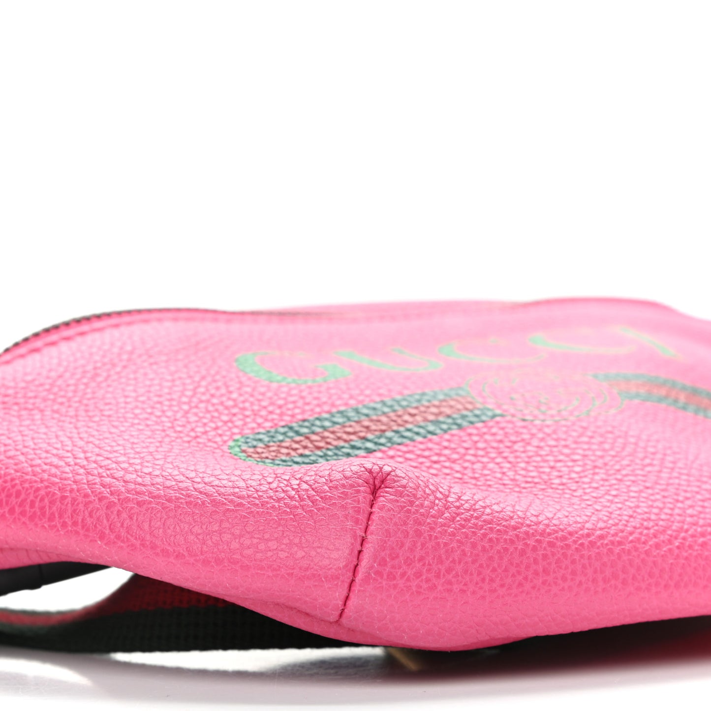 Grained Calfskin Small Logo Belt Bag Box Pink Green