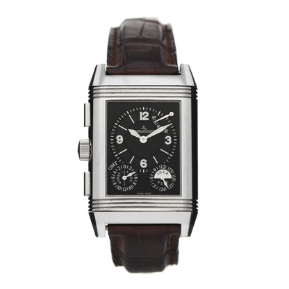 Jaeger-LeCoultre Stainless Steel Alligator 30mm Reverso Grande Date GMT 8 Days Manual Winding Watch Q3028420 2 of 6