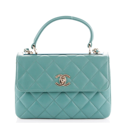 Chanel Lambskin Quilted Small Trendy CC Flap Dual Handle Bag Light Green 1 of 7