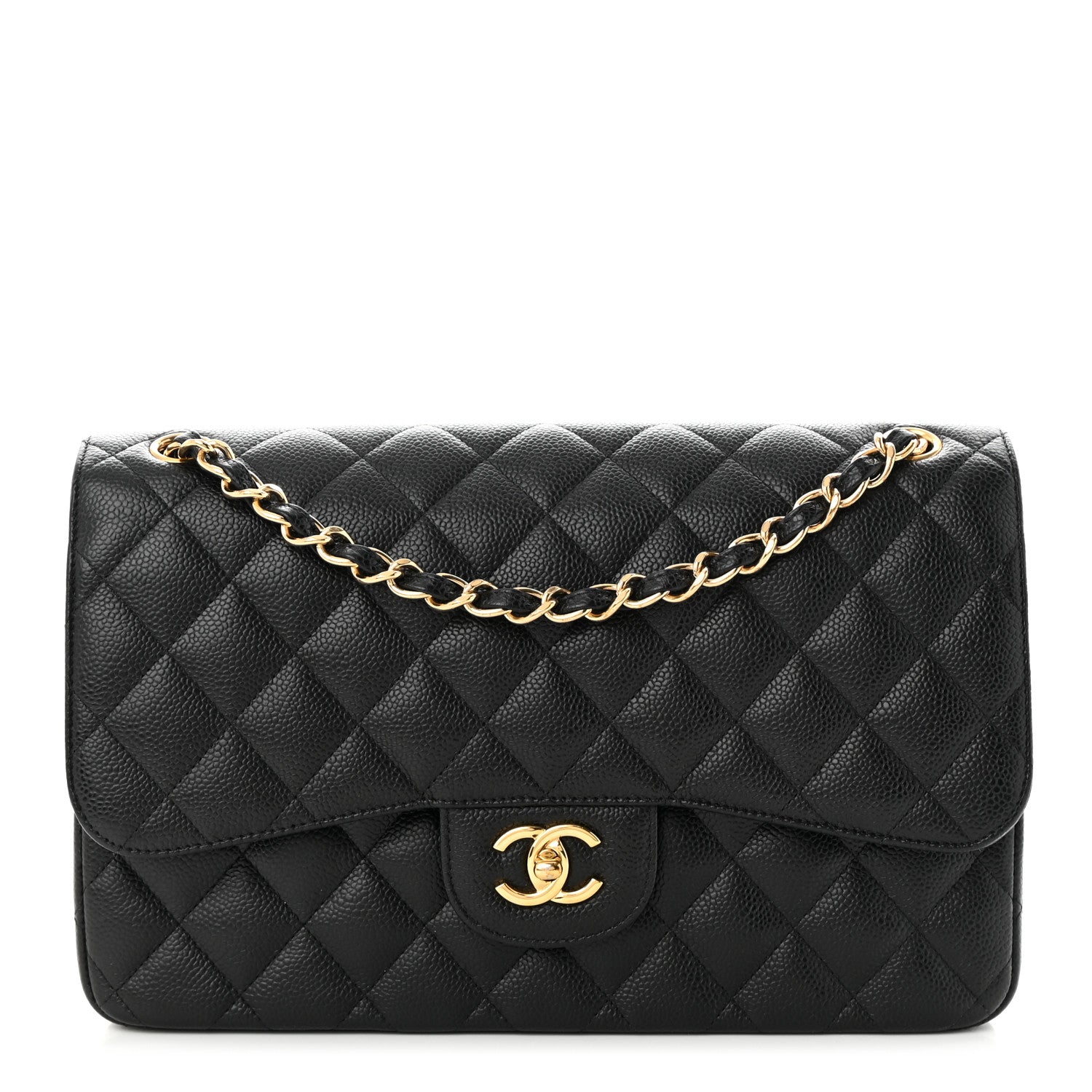 Chanel Caviar Quilted Jumbo Double Flap Black 1 of 12