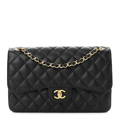 Chanel Caviar Quilted Jumbo Double Flap Black 1 of 12