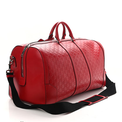 Gucci Guccissima Signature Large Duffle Hibiscus Red 3 of 10
