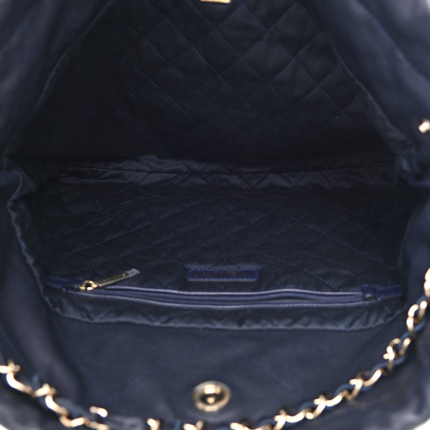 Shiny Caviar Quilted Chanel 22 Dark Blue