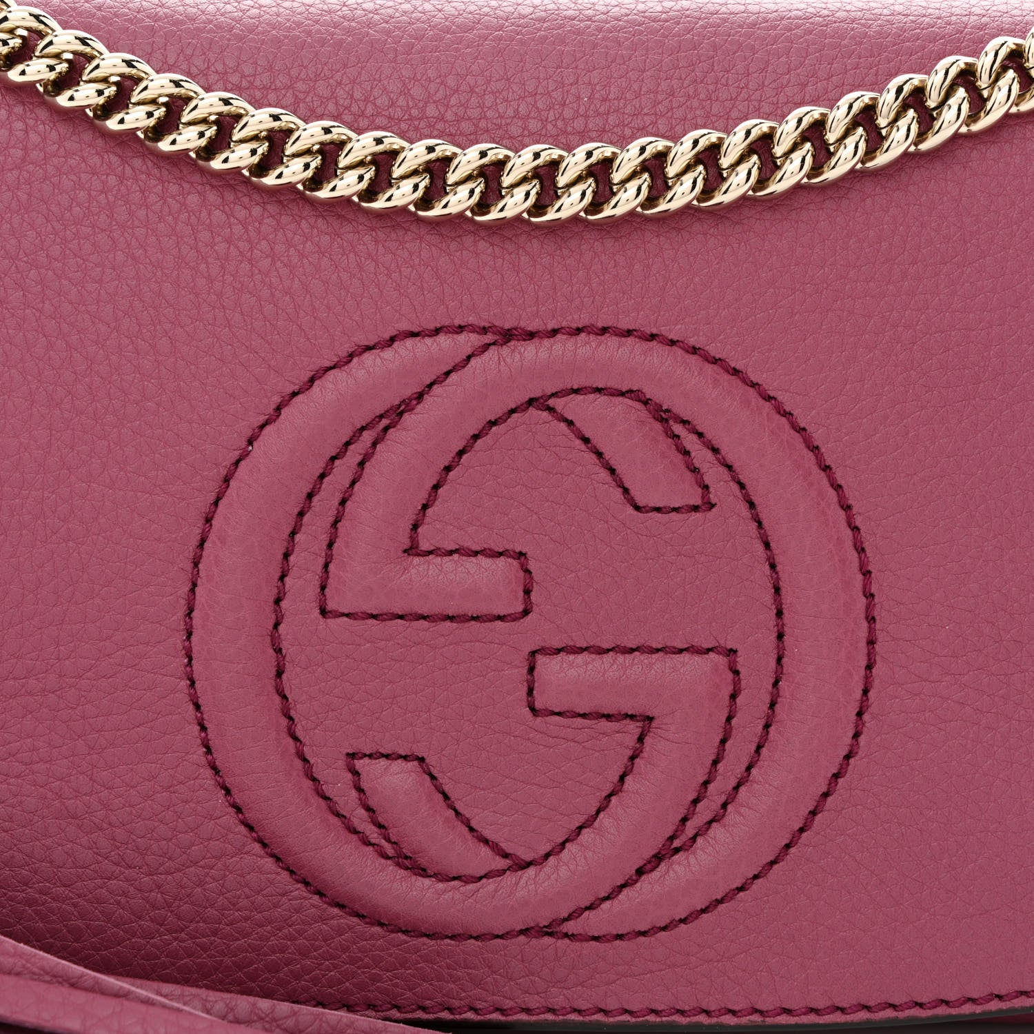 Gucci Pebbled Calfskin Medium Soho Flap Crossbody Peonia Flower 8 of 11