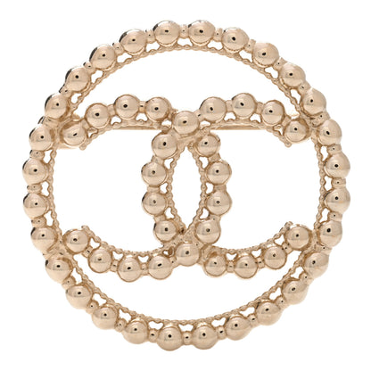Chanel Metal Bead CC Round Brooch Gold 1 of 5