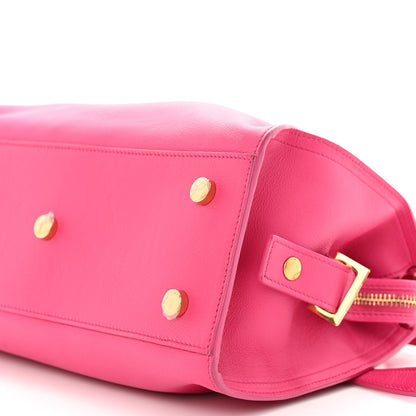Saint Laurent Calfskin Baby Monogram Cabas Fuchsia 9 of 12