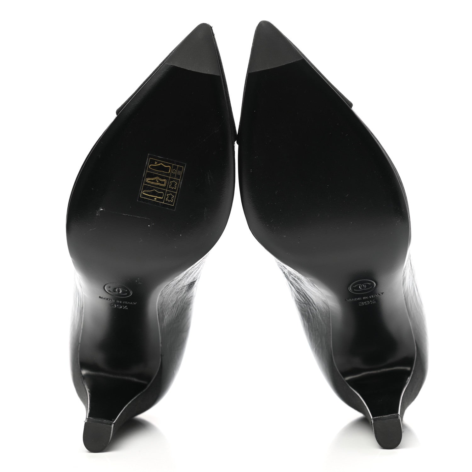 Chanel Crumpled Calfskin Satin Cap Toe Short Ankle Boots 39.5 Black 5 of 9