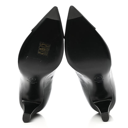 Chanel Crumpled Calfskin Satin Cap Toe Short Ankle Boots 39.5 Black 5 of 9