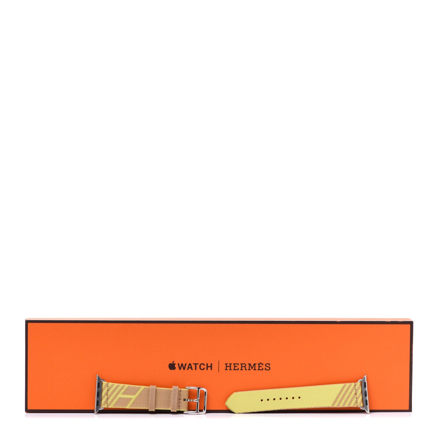 Hermes Nylon Weave 41mm H Vibration Jumping Watch Single Tour Band Kraft Lime 6 of 6