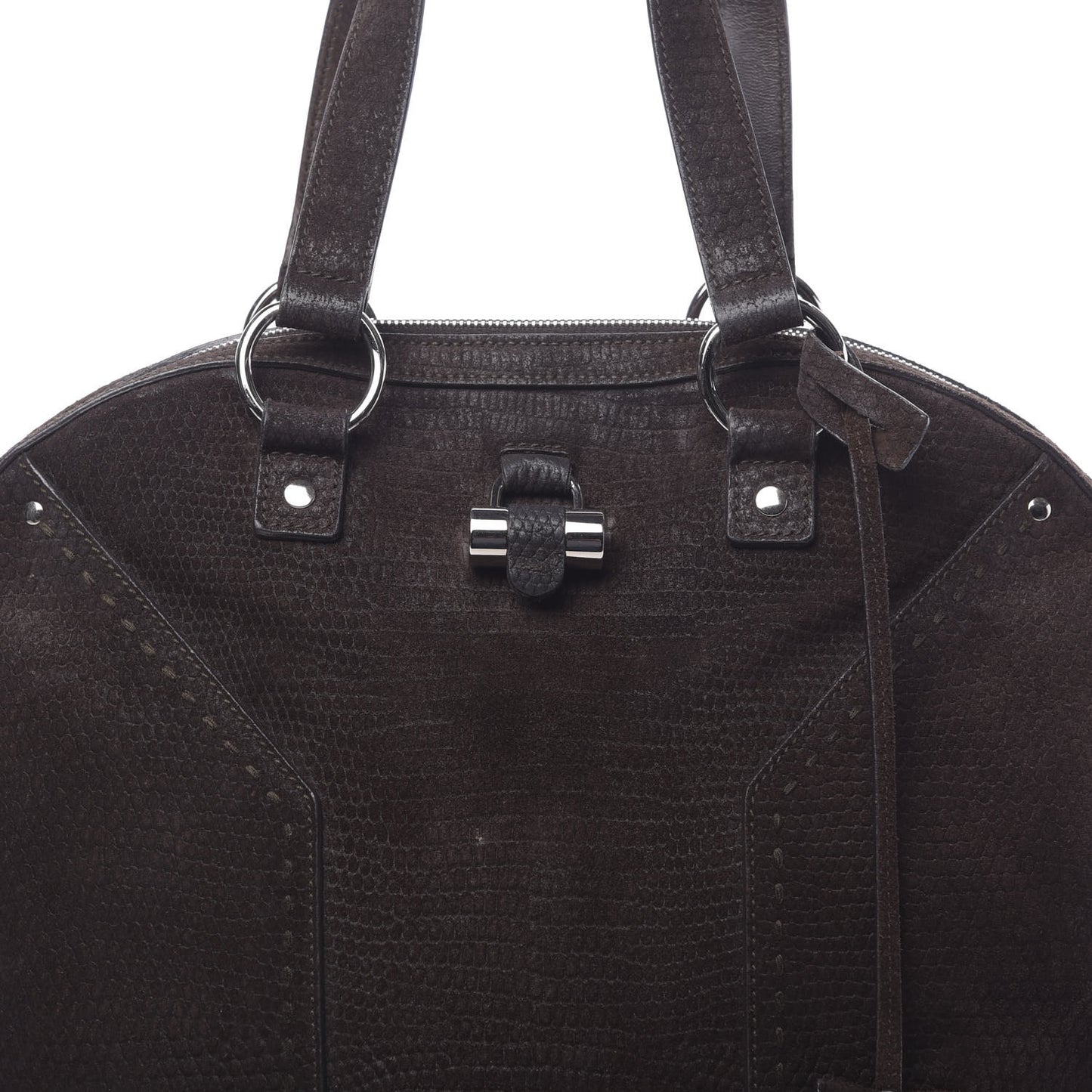 Nubuck Lizard Embossed Oversized Muse Brown