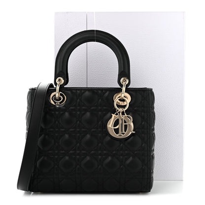 Christian Dior Lambskin Cannage Medium Lady Dior Black 11 of 11