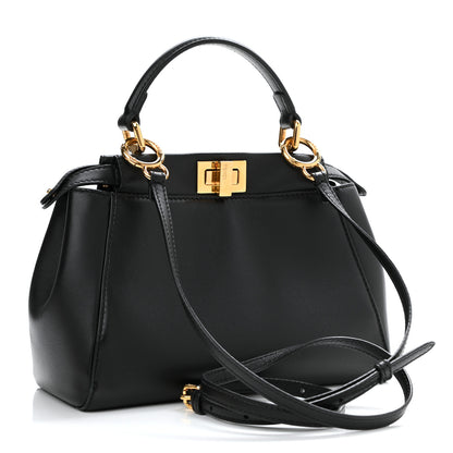 Fendi Nappa Mini Peekaboo Iconic Satchel Black 3 of 10
