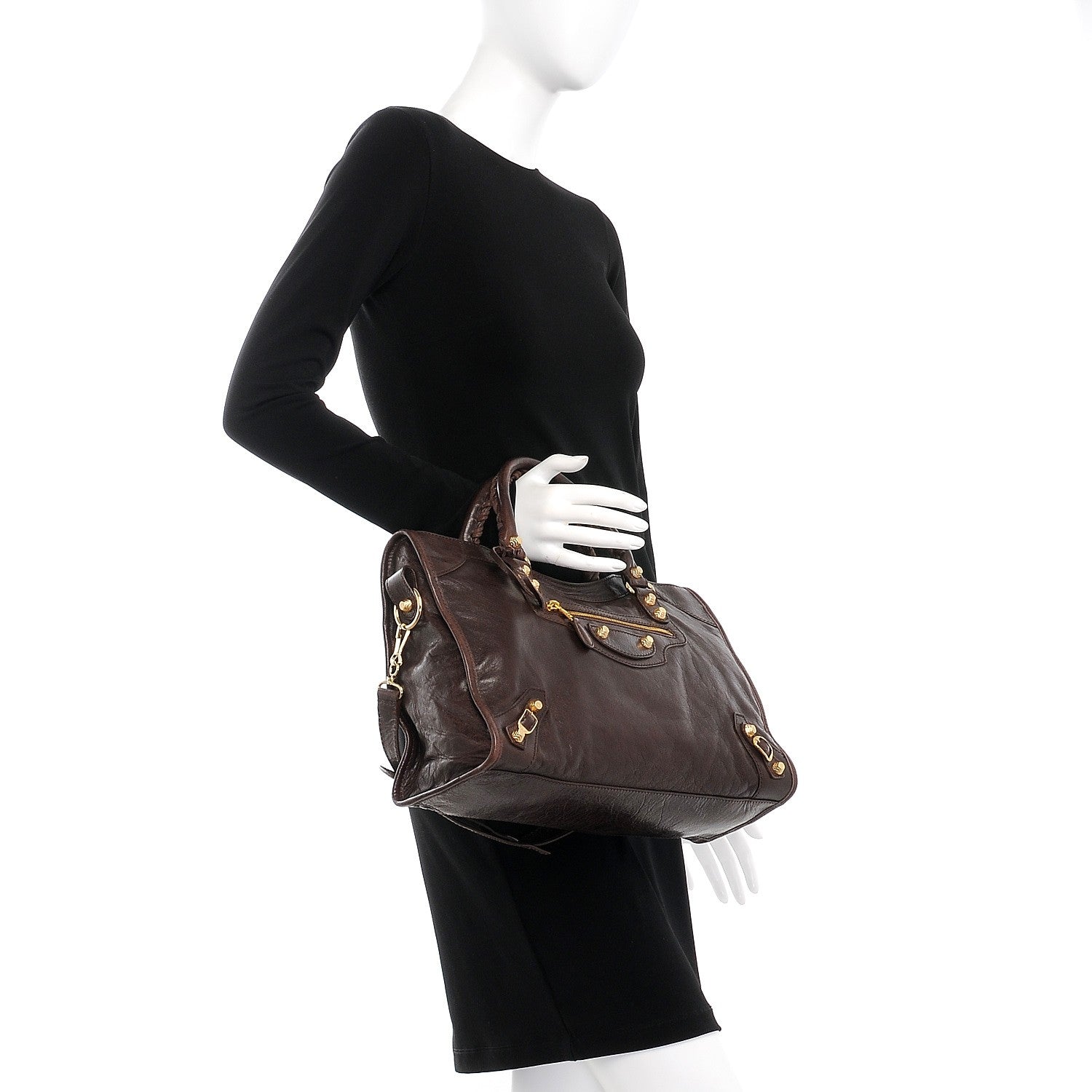 Balenciaga Agneau Giant 12 Gold Hardware City Cigare Fonce 2 of 8