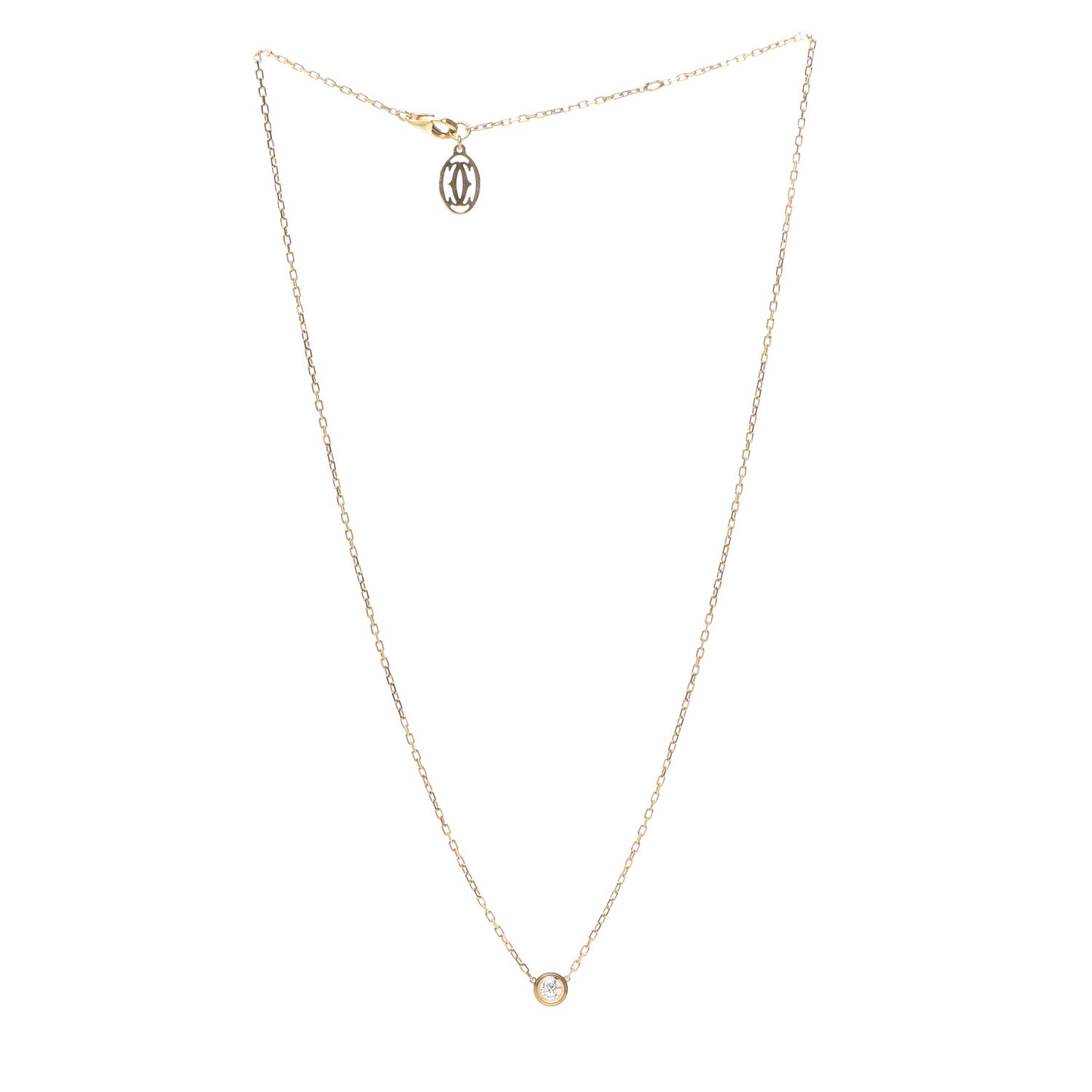 18K Yellow Gold Diamond LM D'Amour Pendant Necklace