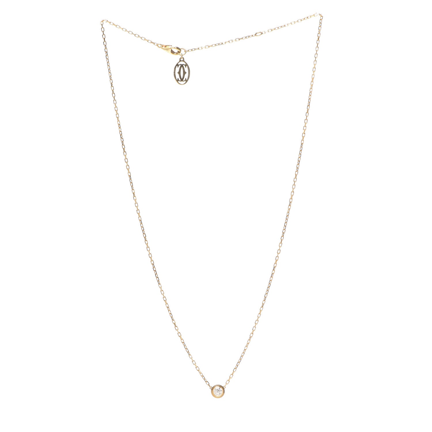 Cartier 18K Yellow Gold Diamond LM D'Amour Pendant Necklace 3 of 6