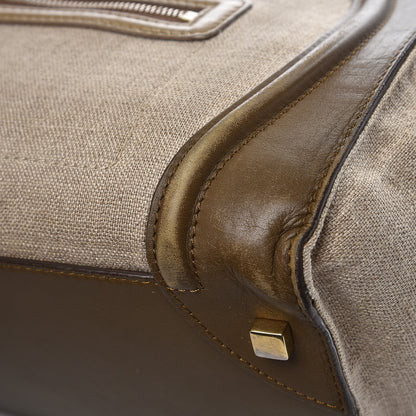Celine Calfskin Linen Mini Tri-Color Luggage Khaki 11 of 22