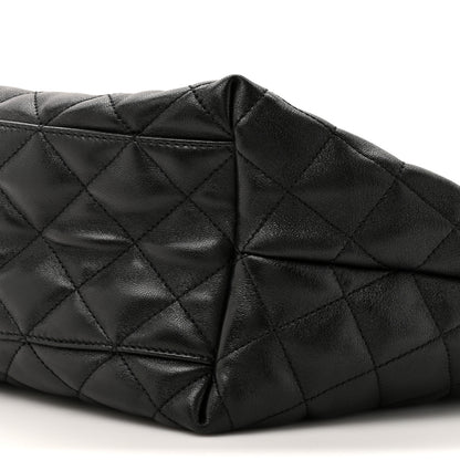 Saint Laurent Lambskin Quilted Medium Icare Shopping Tote Black 10 of 11