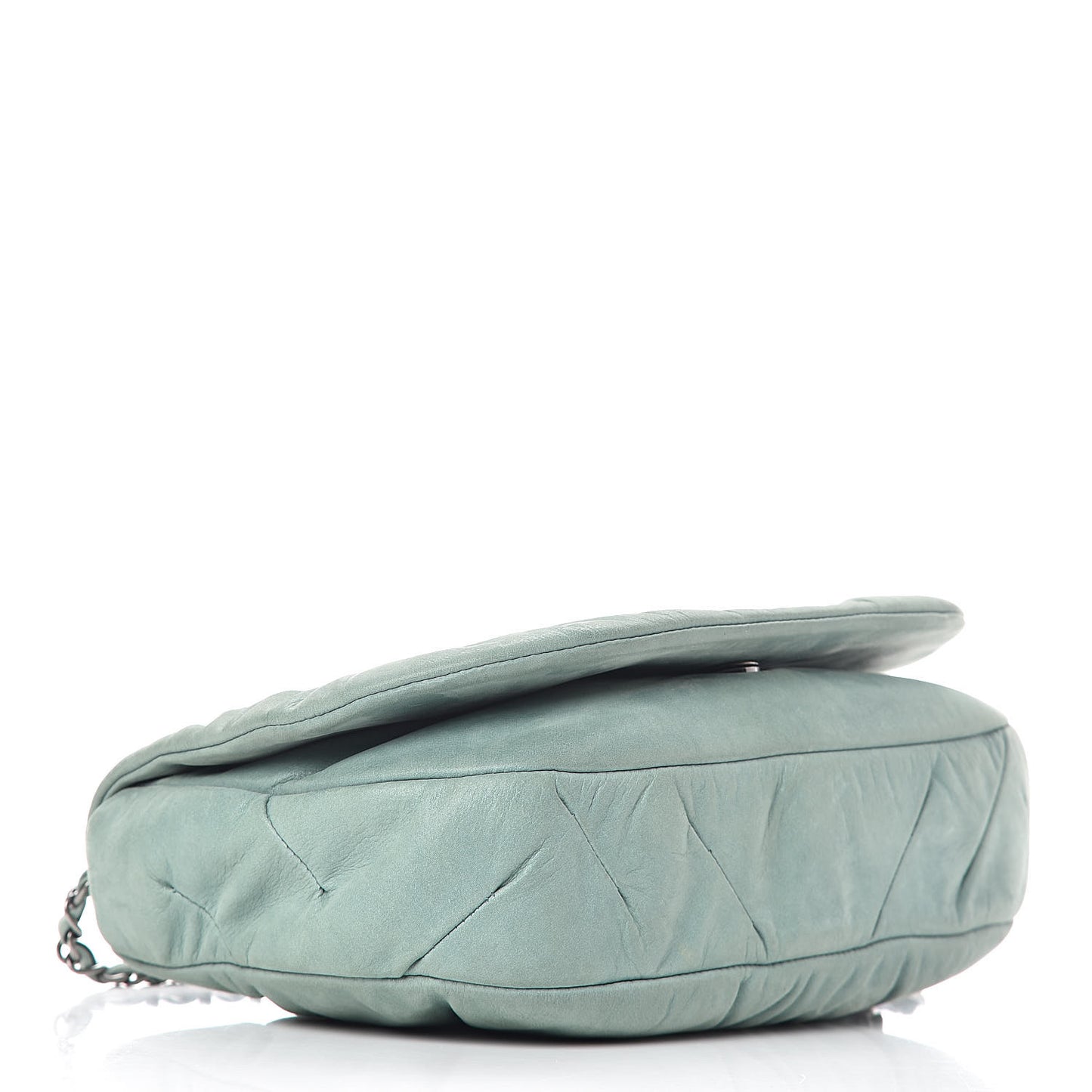 Iridescent Calfskin Glint Flap Green