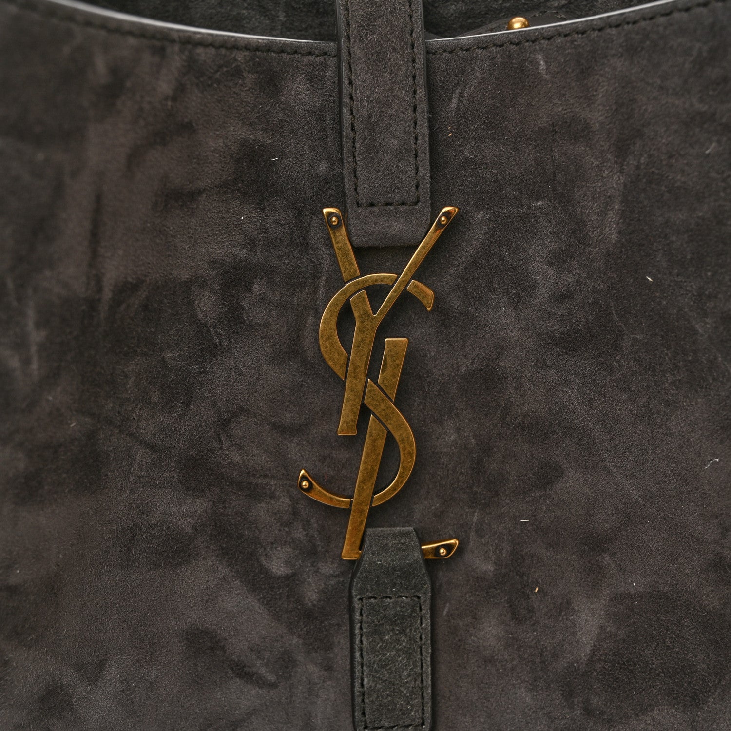 Saint Laurent Suede Small Le 5 A 7 Soft Hobo Urban Grey 12 of 13