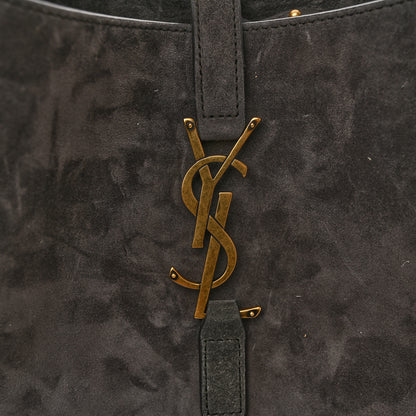 Saint Laurent Suede Small Le 5 A 7 Soft Hobo Urban Grey 12 of 13